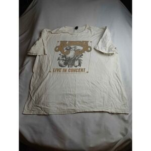 Alabama Live In Concert Tour Band T-Shirt Cream Mens 3XL Cotton Graphic Tee